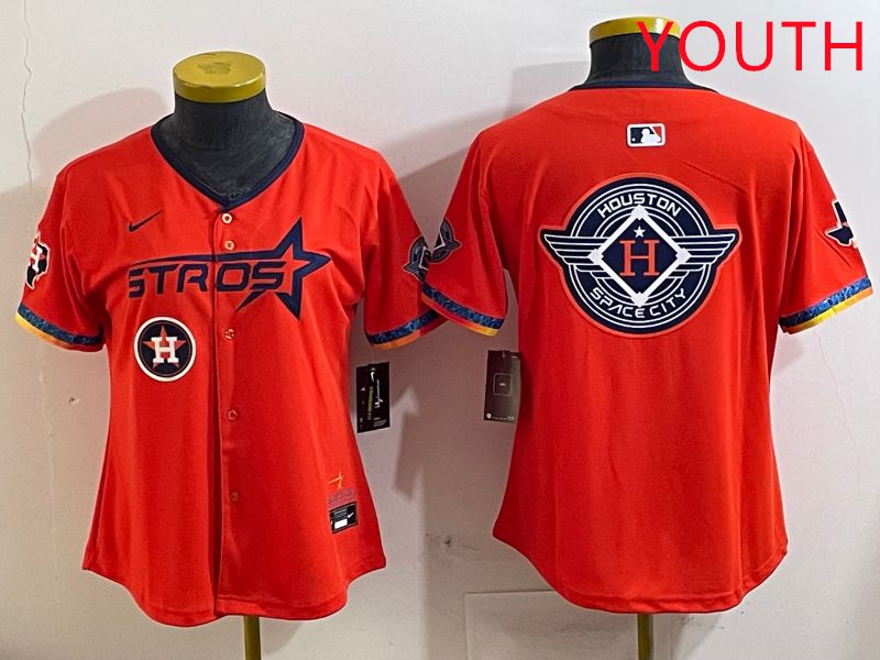 Youth Houston Astros Blank Orange Fourth generation Joint Name 2025 Nike MLB Jersey style 17